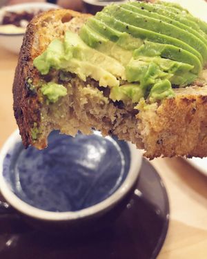 Look at that blue latte at Nourish Cafe in San Francisco