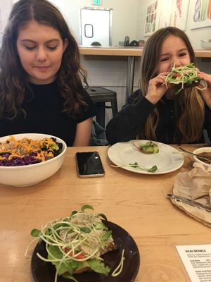 Tuna sandwich and golden gate bowl  at Nourish Cafe in San Francisco
