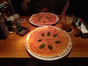Vegan Margherita pizzas at Hobgoblin - Shibuya in Tokyo