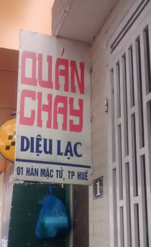 outdoor sign at Dieu Lac in Hue