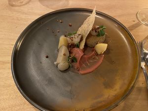 Blue cheese ‘in-between’ course  at Morris and Bella in Amsterdam