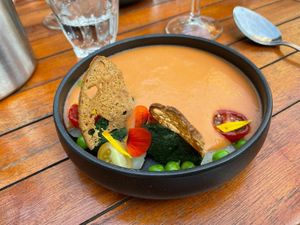 Cold soup - great flavour at Morris and Bella in Amsterdam