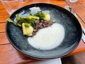 Beans and foam - was OK. Gave some protein! at Morris and Bella in Amsterdam