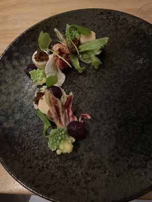 1st course with cauliflower  at Morris and Bella in Amsterdam