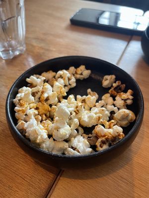 Popcorn with cayenne pepper and smoked paprika  at Morris and Bella in Amsterdam