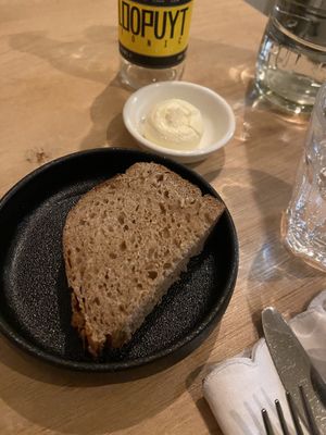 Sourdough bread with salted vegan butter: tasty  at Morris and Bella in Amsterdam
