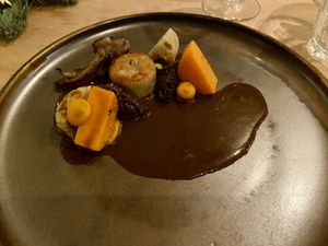 Main course: small and a bit too salty, but nice at Morris and Bella in Amsterdam