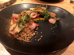 A vegan starter at Morris and Bella in Amsterdam