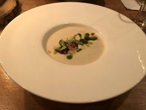 A vegan cold soup at Morris and Bella in Amsterdam
