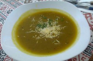 Lunch menu soup (vegetarian) at Luz de Mar in Rurrenabaque