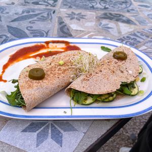 Zucchini quesadillas   at S'Hortet in Mallorca