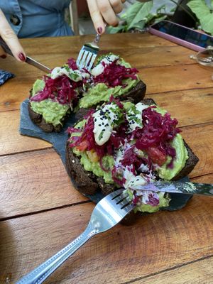 Avocado toast, tasty  at Raw Love - Downtown Tulum in Tulum