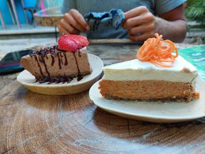 Raw vegan chocolate and carrot cake at Raw Love - Downtown Tulum in Tulum