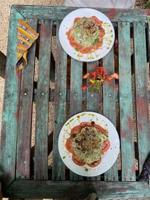 Raw zucchini pesto   at Raw Love - Downtown Tulum in Tulum