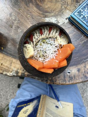Ok mango smoothie bowl  at Raw Love - Downtown Tulum in Tulum