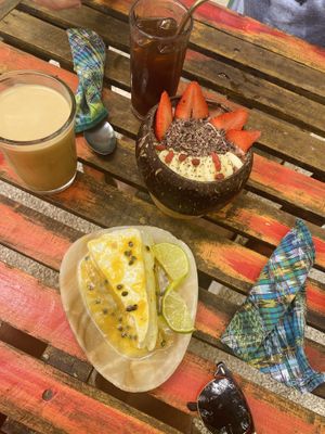 Lemon pie and Chocolate Smoothie Bowl   at Raw Love - Downtown Tulum in Tulum
