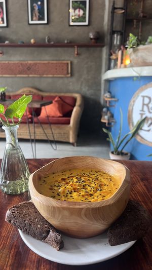 Carrot soup  at Raw Love - Downtown Tulum in Tulum