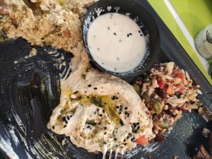 Large hummus platter at Tahina in Tours