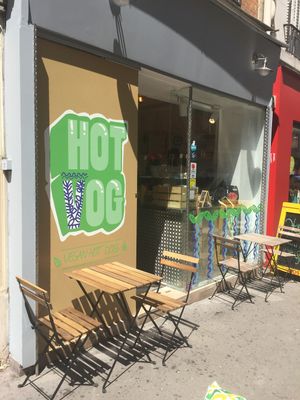 outside view with seating at Hot Vog in Paris