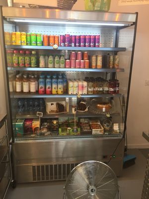 Chilled fridge with vegan goodies! at Hot Vog in Paris