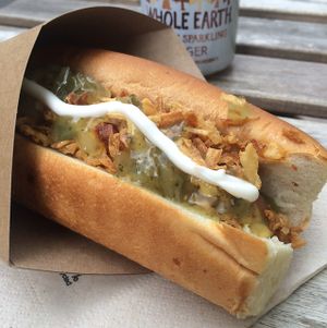 Vegan hot dog at Hot Vog in Paris