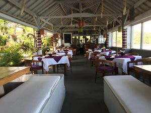 Restaurant seating  at Amarta Beach Cottage in Manggis