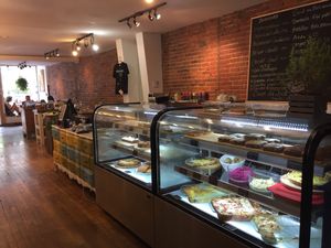 The counter at Les Gourmandises Louca  in Quebec