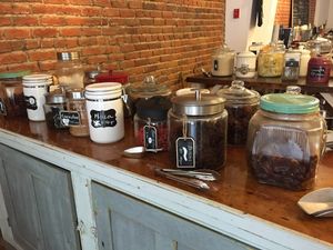 The jars at Les Gourmandises Louca  in Quebec