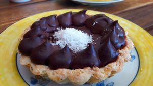 Chocolate tart at Les Gourmandises Louca  in Quebec