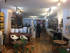 Inside the restaurant  at Les Gourmandises Louca  in Quebec