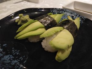 Avocado sushi at Tong De Veggie 同德素食 in Kowloon