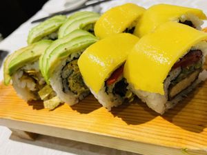 Avocado and mango rolls - amazing!! at Tong De Veggie 同德素食 in Kowloon