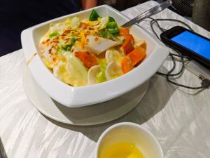 Really good vegan food at You have to go up in an elevator to get to Tong De Veggie at Tong De Veggie 同德素食 in Kowloon