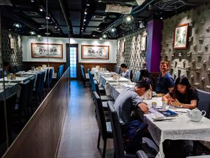 Inside of You have to go up in an elevator to get to Tong De Veggie at Tong De Veggie 同德素食 in Kowloon