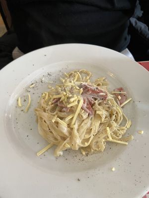 Vegan carbonara 🍝  at La Trattoria in Malmo