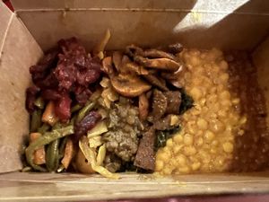 Six plates  at Beza Ethiopian Food in South East London