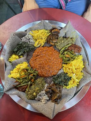 Sharing platter for two  at Beza Ethiopian Food in South East London