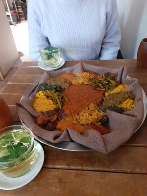 Plate for two at Beza Ethiopian Food in South East London