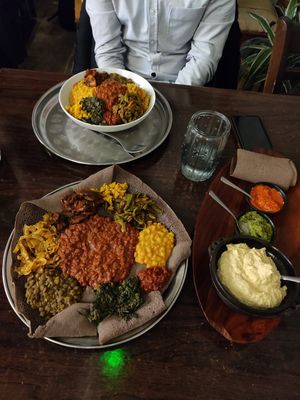 Vegan menu at Beza Ethiopian Food in South East London