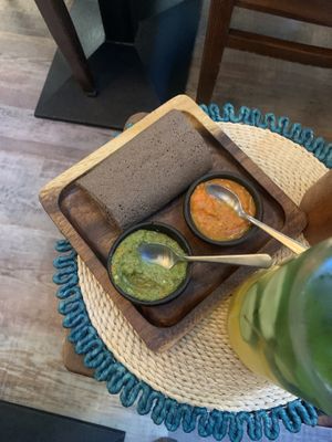 Spicy sauces  at Beza Ethiopian Food in South East London