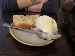 Lemon cake  at Beza Ethiopian Food in South East London
