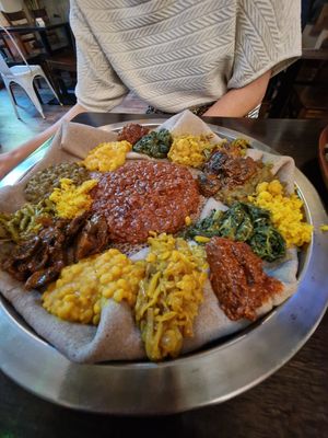 The platter  at Beza Ethiopian Food in South East London