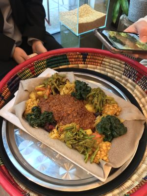 A huge sharing plate. Scrumptious! at Beza Ethiopian Food in South East London