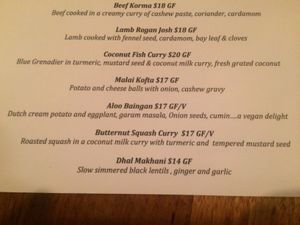 V is vegan  at Dhaba in Kyneton