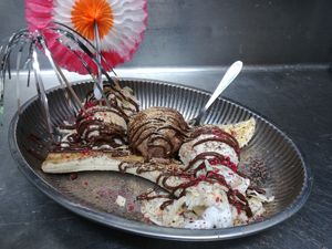 Banana split at More is More in Gothenburg