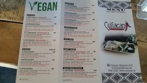 The Vegan menu   at Culiacan in Reykjavik