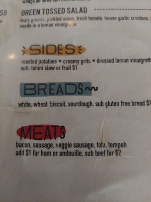 Veggie meat options at Cafe Berlin in Columbia