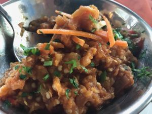 Eggplant dish at Buena Vista Curry Club at Buena Vista Curry Club in Havana