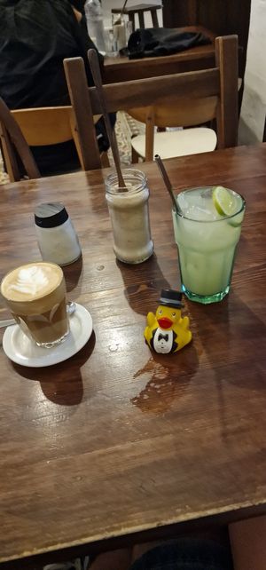 Latte , Duck and  Fresh Ginger Drink at El Cafe in Havana