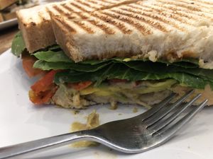 Hummus sandwich  at El Cafe in Havana